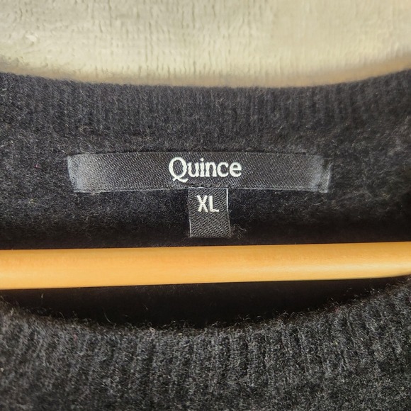 Quince Sweater Women's XL Black Mongolian Cashmere Crewneck Quiet Luxury - Picture 6 of 10